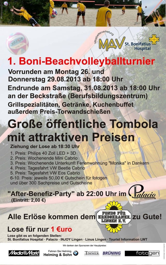 1. Boni-Beachvolleyballturnier in Lingen
