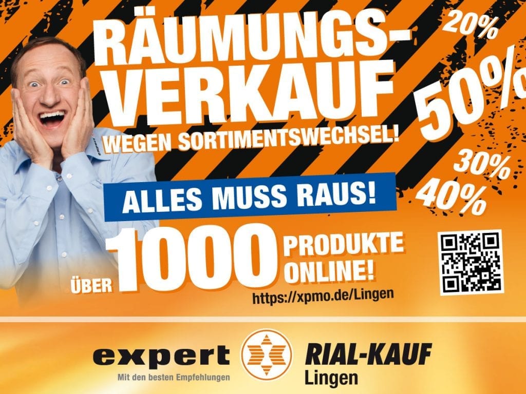 Räumungsverkauf expert RIAL-KAUF