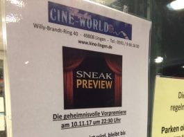 Sneak Preview im Filmpalast Cine-World Lingen
